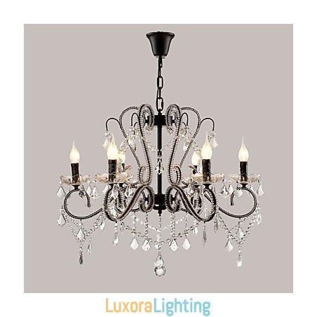 Designer Touch Decorative 6 Lights Crystal Chandelier Modern Contemporary Traditional Classic Rustic Lodge Vintage Retro