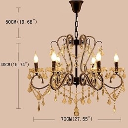 Designer Touch Decorative 6 Lights Crystal Chandelier Modern Contemporary Traditional Classic Rustic Lodge Vintage Retro