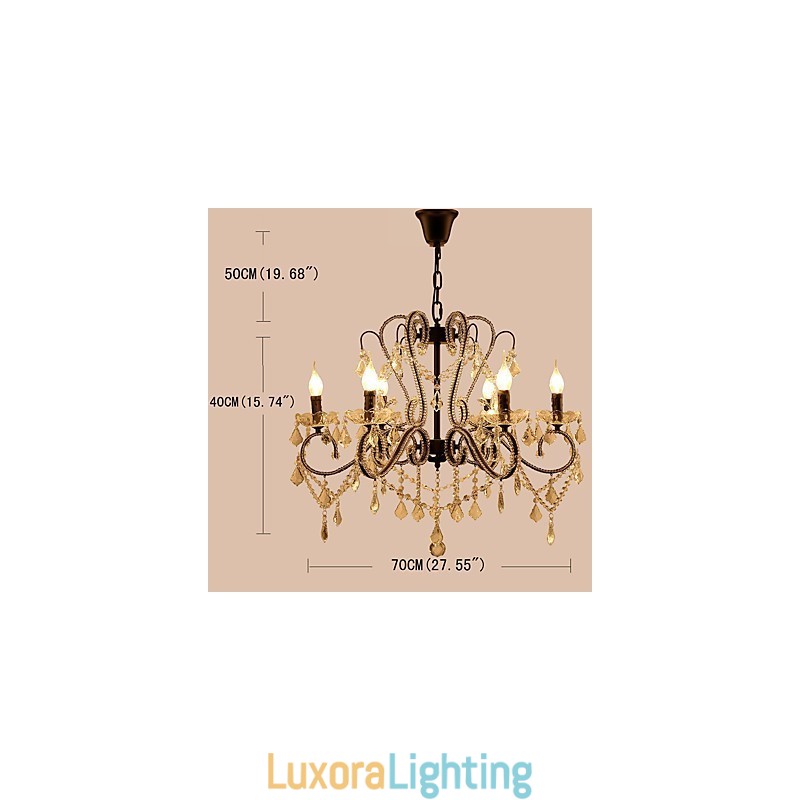 Designer Touch Decorative 6 Lights Crystal Chandelier Modern Contemporary Traditional Classic Rustic Lodge Vintage Retro