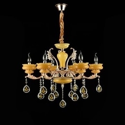 Designer Touch Decorative Traditional Classic Zinc Alloy Feature for Crystal Mini Style Metal 6 Bulbs Chandelier