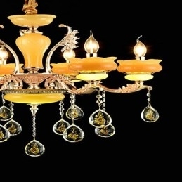 Designer Touch Decorative Traditional Classic Zinc Alloy Feature for Crystal Mini Style Metal 6 Bulbs Chandelier
