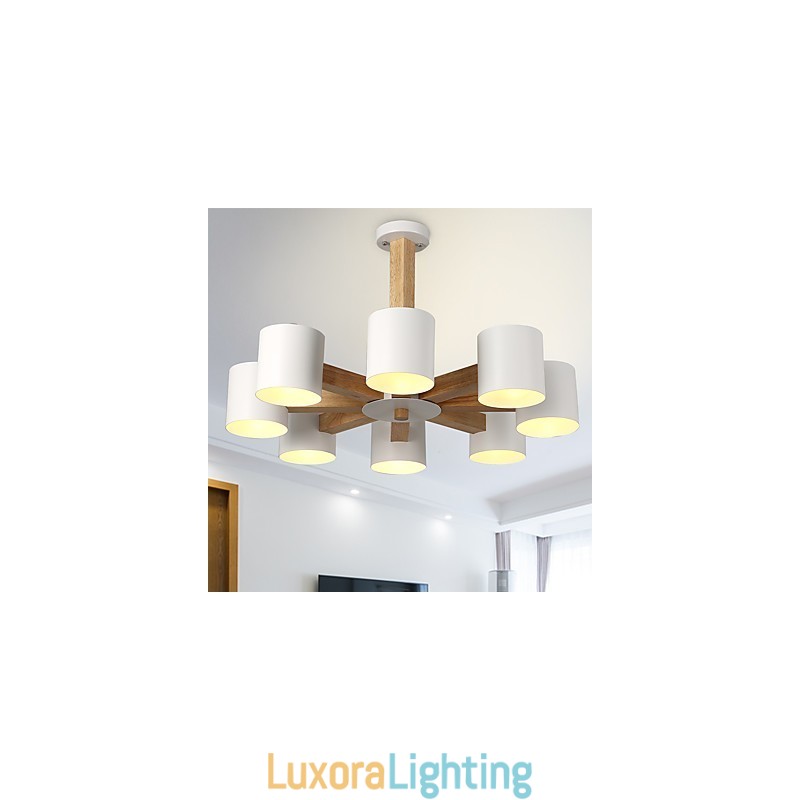 Designer Touch Decorative 8 Lights Chandelier Modern Contemporary Traditional Classic Vintage Country Wood Feature for Wood
