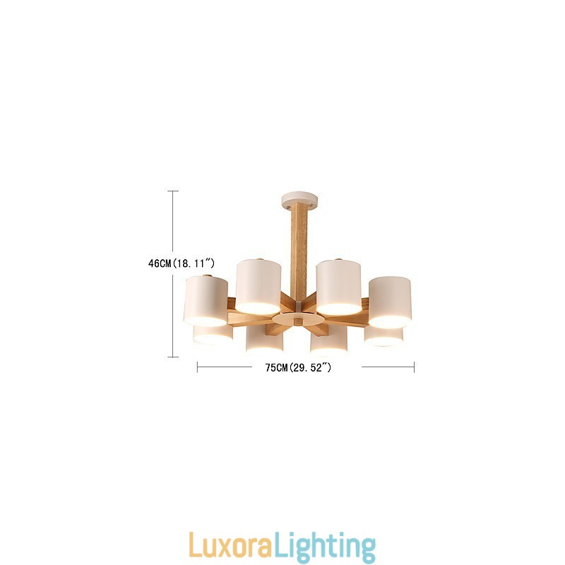 Designer Touch Decorative 8 Lights Chandelier Modern Contemporary Traditional Classic Vintage Country Wood Feature for Wood