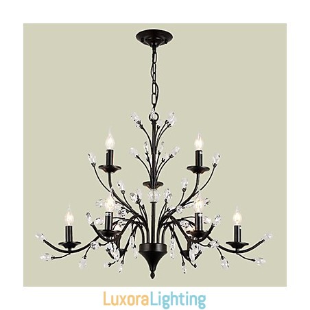 Designer Touch Decorative 9 Lights Crystal Chandelier Modern Contemporary Traditional Classic Vintage Retro Country Painting Feature