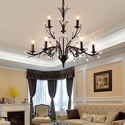 Designer Touch Decorative 9 Lights Crystal Chandelier Modern Contemporary Traditional Classic Vintage Retro Country Painting Feature