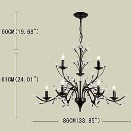 Designer Touch Decorative 9 Lights Crystal Chandelier Modern Contemporary Traditional Classic Vintage Retro Country Painting Feature