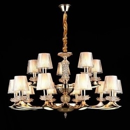 Designer Touch Decorative Pendant Light Zinc Alloy Feature for Crystal Mini Style Metal Indoors Shops 15 Bulbs