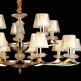 Designer Touch Decorative Pendant Light Zinc Alloy Feature for Crystal Mini Style Metal Indoors Shops 15 Bulbs