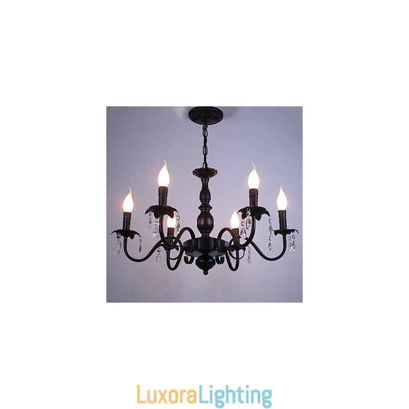 Designer Touch Decorative European Style Chandelier Candle Crystal Lamp Simple Iron Art Lamp Lamp
