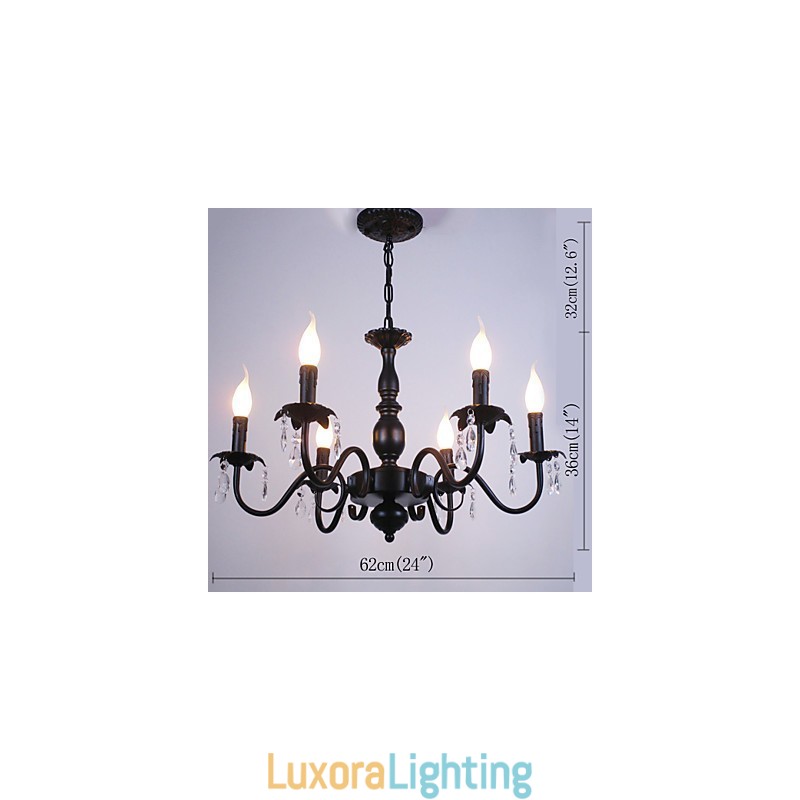 Designer Touch Decorative European Style Chandelier Candle Crystal Lamp Simple Iron Art Lamp Lamp