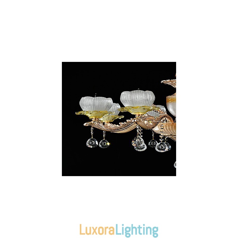 Designer Touch Decorative Traditional Classic Zinc Alloy Feature for Crystal Mini Style Metal 8 Bulbs Chandelier
