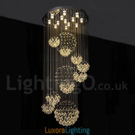 Designer Touch Decorative Extra Length 5 Meter Crystal Long Drop Ceiling Pendant Light Modern Chandelier Home Hanging Lighting Chandelier Lamps Fixtures