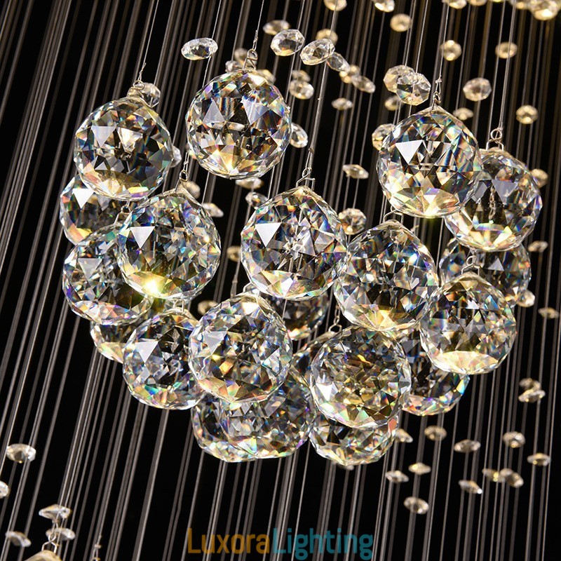 Designer Touch Decorative Extra Length 5 Meter Crystal Long Drop Ceiling Pendant Light Modern Chandelier Home Hanging Lighting Chandelier Lamps Fixtures