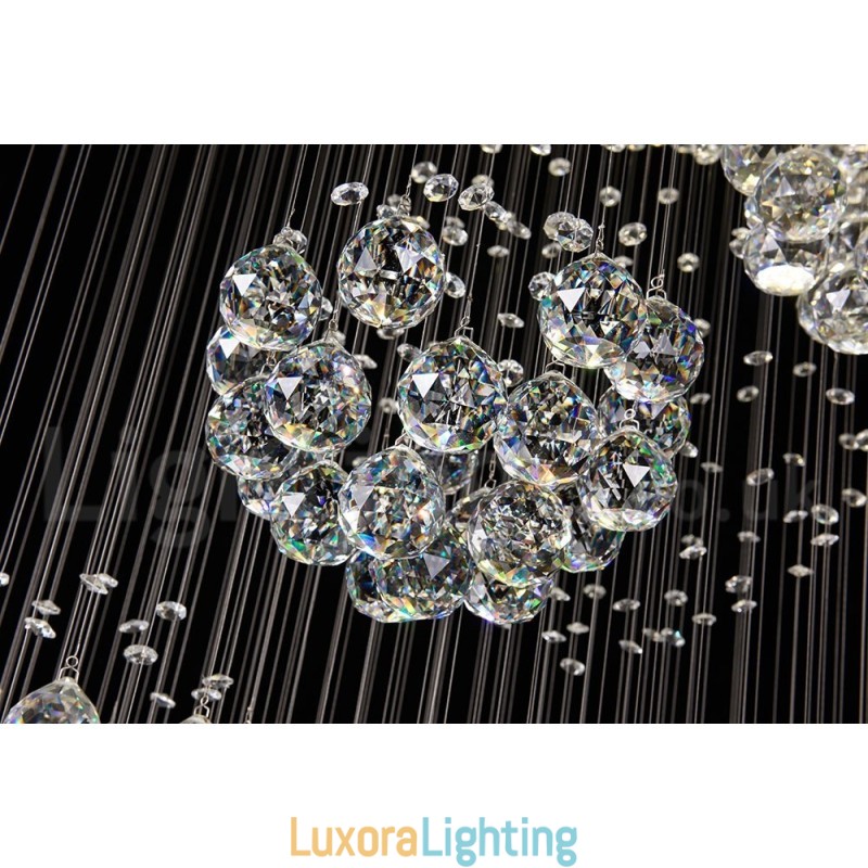 Designer Touch Decorative Extra Length 5 Meter Crystal Long Drop Ceiling Pendant Light Modern Chandelier Home Hanging Lighting Chandelier Lamps Fixtures