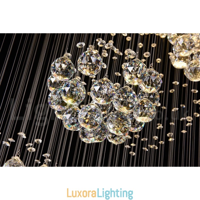 Designer Touch Decorative Extra Length 5 Meter Crystal Long Drop Ceiling Pendant Light Modern Chandelier Home Hanging Lighting Chandelier Lamps Fixtures