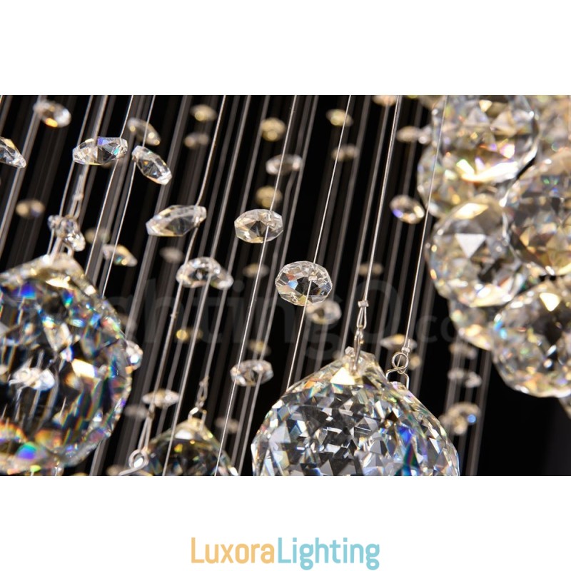 Designer Touch Decorative Extra Length 5 Meter Crystal Long Drop Ceiling Pendant Light Modern Chandelier Home Hanging Lighting Chandelier Lamps Fixtures