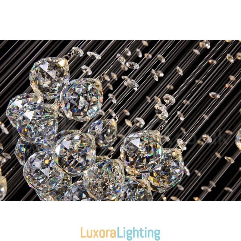 Designer Touch Decorative Extra Length 5 Meter Crystal Long Drop Ceiling Pendant Light Modern Chandelier Home Hanging Lighting Chandelier Lamps Fixtures