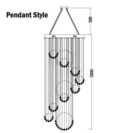 Designer Touch Decorative Extra Length 5 Meter Crystal Long Drop Ceiling Pendant Light Modern Chandelier Home Hanging Lighting Chandelier Lamps Fixtures