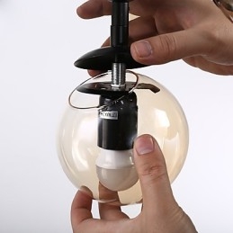 Designer Touch Decorative Four Light Post Modern Europe Style Modo Metal Glass Pendant Lamp the Foyer Decorate Industrial Chandelier Lamp