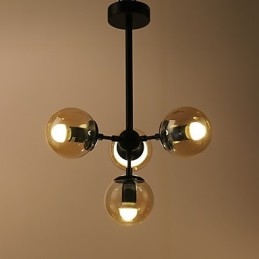 Designer Touch Decorative Four Light Post Modern Europe Style Modo Metal Glass Pendant Lamp the Foyer Decorate Industrial Chandelier Lamp