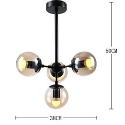 Designer Touch Decorative Four Light Post Modern Europe Style Modo Metal Glass Pendant Lamp the Foyer Decorate Industrial Chandelier Lamp