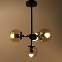 Designer Touch Decorative Four Light Post Modern Europe Style Modo Metal Glass Pendant Lamp the Foyer Decorate Industrial Chandelier Lamp