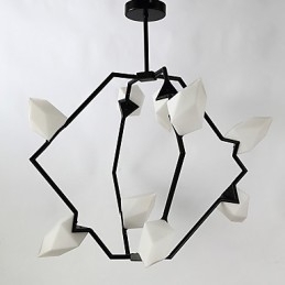 Designer Touch Decorative Nine Light Post Modern Metal with Glass Peach Chandelier Lamp the Canteen Decorate Pendant Lamp