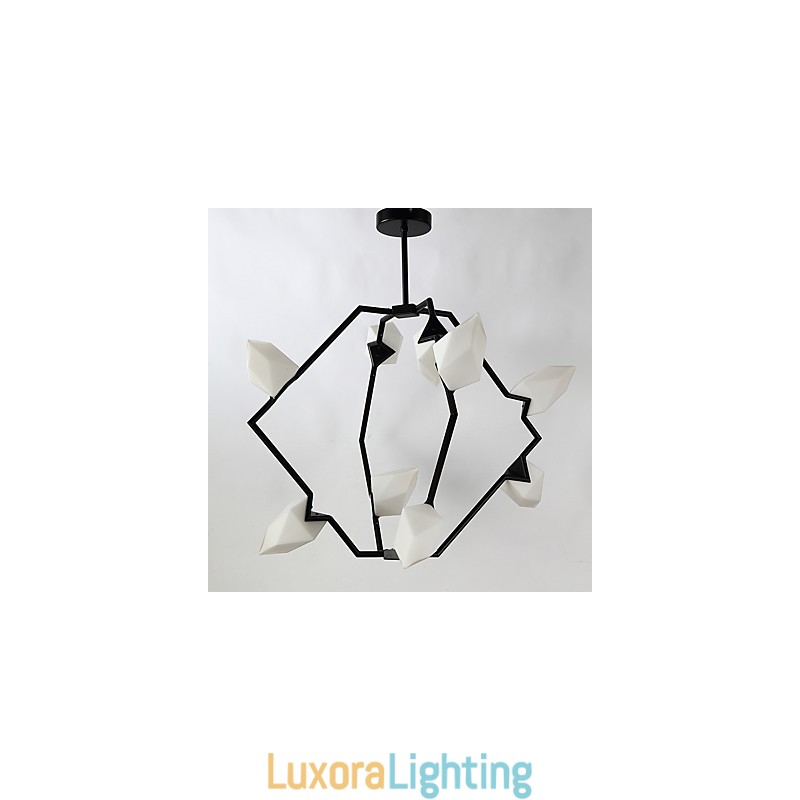 Designer Touch Decorative Nine Light Post Modern Metal with Glass Peach Chandelier Lamp the Canteen Decorate Pendant Lamp