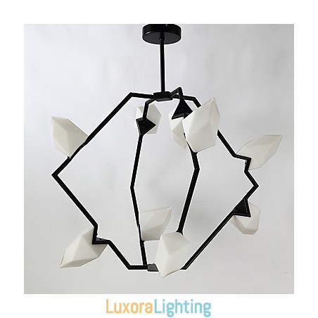 Designer Touch Decorative Nine Light Post Modern Metal with Glass Peach Chandelier Lamp the Canteen Decorate Pendant Lamp