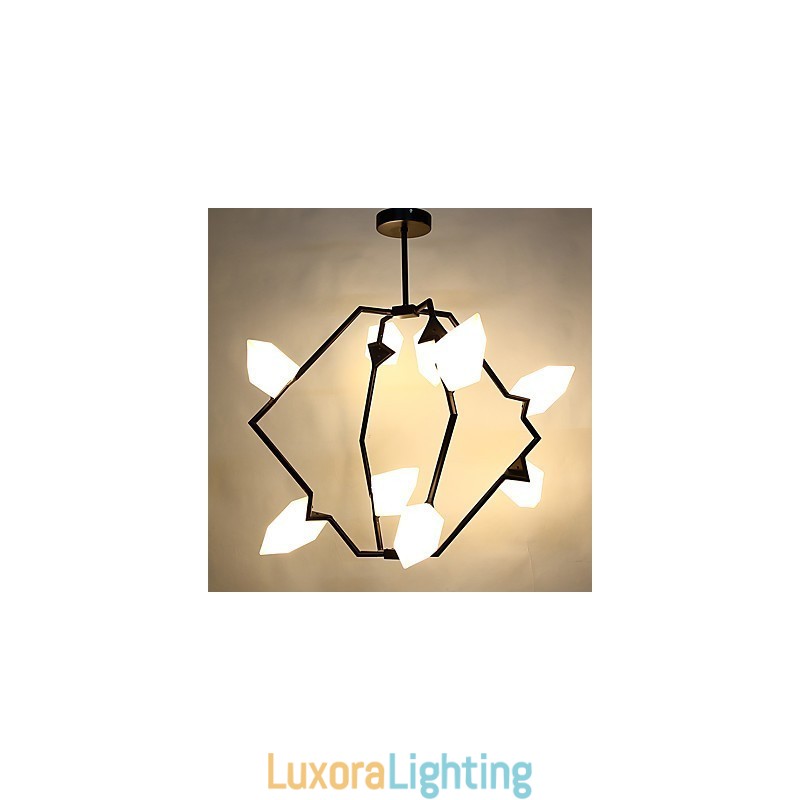 Designer Touch Decorative Nine Light Post Modern Metal with Glass Peach Chandelier Lamp the Canteen Decorate Pendant Lamp