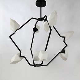 Designer Touch Decorative Nine Light Post Modern Metal with Glass Peach Chandelier Lamp the Canteen Decorate Pendant Lamp
