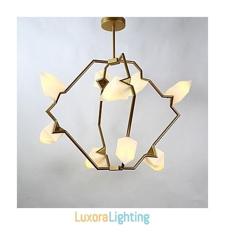 Designer Touch Decorative Nine Light Post Modern Metal with Glass Peach Chandelier Lamp the Canteen Decorate Pendant Lamp