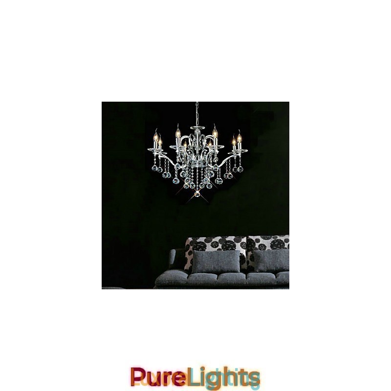 Designer Touch Decorative Elegant Crystal Chandelier with 8 Lights