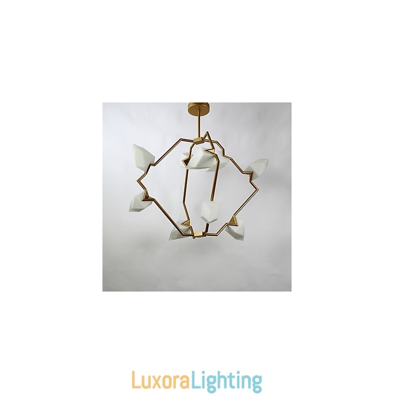 Designer Touch Decorative Nine Light Post Modern Metal with Glass Peach Chandelier Lamp the Canteen Decorate Pendant Lamp