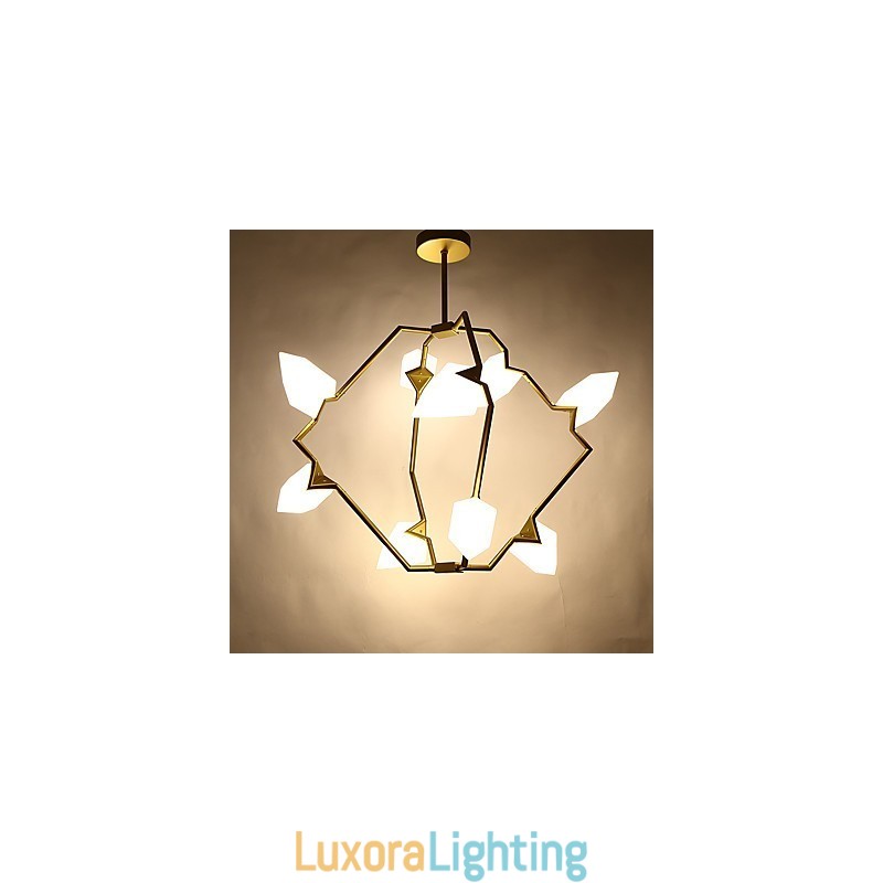 Designer Touch Decorative Nine Light Post Modern Metal with Glass Peach Chandelier Lamp the Canteen Decorate Pendant Lamp