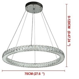 Designer Touch Decorative Dimmable Ring Ceiling Pendant Light Modern Chandelier Lighting Indoor Light with Remote Control