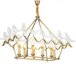Designer Touch Decorative Modern Contemporary Brass Feature for Designers Metal Chandelier