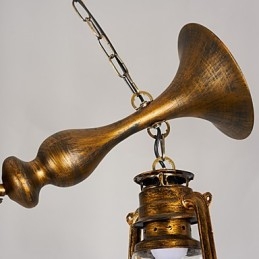 Designer Touch Decorative Rustic Lodge Vintage Retro Country Globe Painting Feature for Mini Style Designers Metal Chandelier