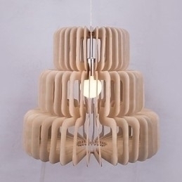 Designer Touch Decorative Vintage Three Layer Cake Wood Chandelier