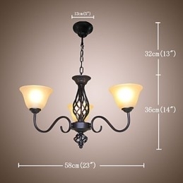 Designer Touch Decorative Traditional Classic Rustic Lodge Vintage Retro Country Others Feature for Mini Style Designers Metal Chandelier