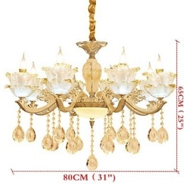 Designer Touch Decorative European Style Atmosphere Zinc Alloy Crystal Home Chandelier