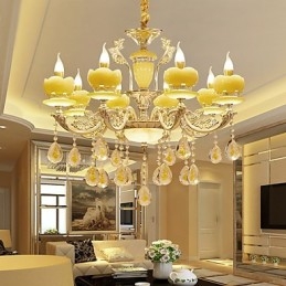 Designer Touch Decorative European Style Atmosphere Zinc Alloy Crystal Home Chandelier