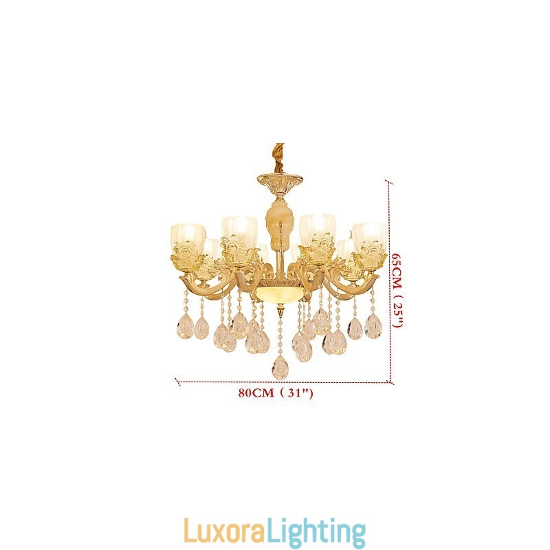 Designer Touch Decorative European Style Atmosphere Zinc Alloy Crystal Home Chandelier