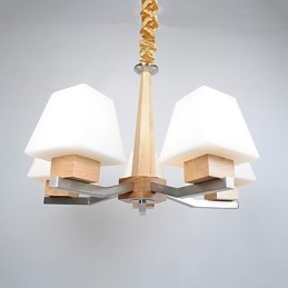 Designer Touch Decorative Modern Contemporary Electroplated Feature for Wood Bamboo Chandelier