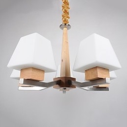 Designer Touch Decorative Modern Contemporary Electroplated Feature for Wood Bamboo Chandelier
