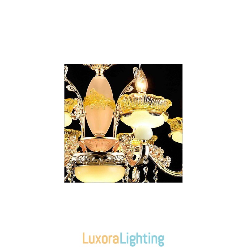 Designer Touch Decorative Traditional Classic Electroplated Feature for Crystal Mini Style Metal 8 Bulbs Chandelier