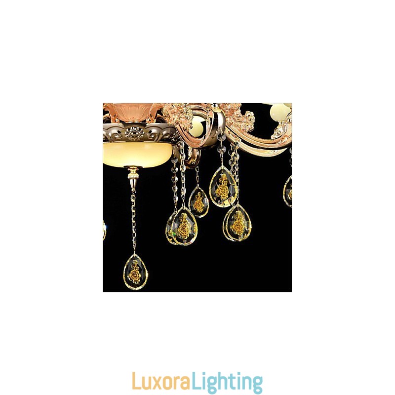 Designer Touch Decorative Traditional Classic Electroplated Feature for Crystal Mini Style Metal 8 Bulbs Chandelier