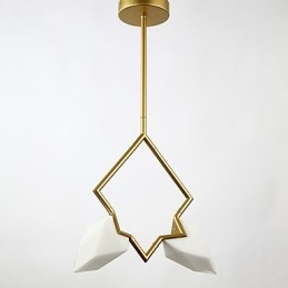 Designer Touch Decorative 2 Light Post Modern Metal with Glass Peach Chandelier Lamp the Canteen Decorate Pendant Lamp