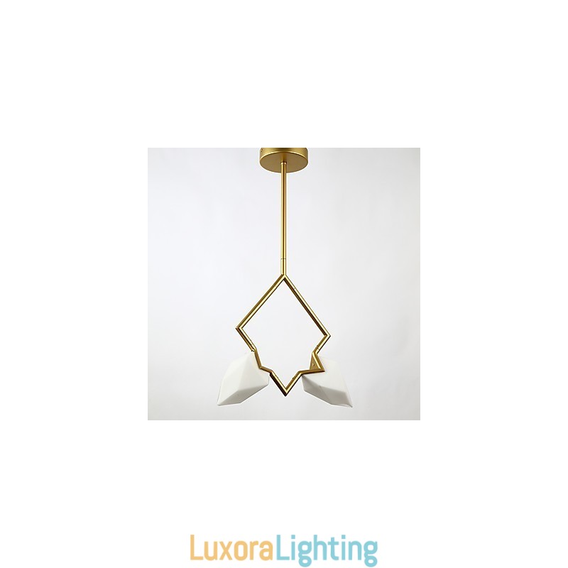 Designer Touch Decorative 2 Light Post Modern Metal with Glass Peach Chandelier Lamp the Canteen Decorate Pendant Lamp