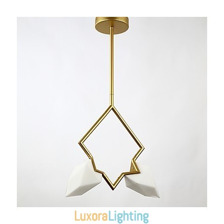 Designer Touch Decorative 2 Light Post Modern Metal with Glass Peach Chandelier Lamp the Canteen Decorate Pendant Lamp